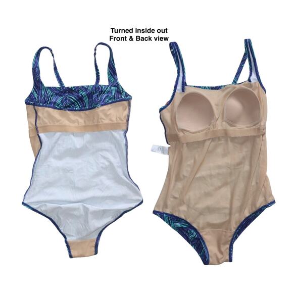 NWT L.L. Bean Women's BeanSport Swimwear, Squareneck Tanksuit Size 8 Reg - Picture 6 of 9